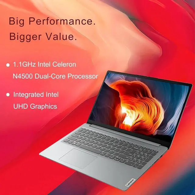Alt view image 3 of 6 - Lenovo IdeaPad 1 15 Laptop, 15.6" FHD Display, Intel Celeron N4500 2 Cores Processor, Intel UHD Graphics, 20GB DDR4  512GB PCIe SSD, SD Card Reader, Numeric Keypad, HDMI, Wi-Fi 6, Windows 11 Pro