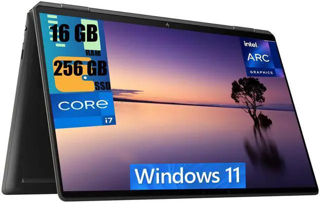 Main image of HP Spectre x360 2-in-1 Laptop, 16" WQUXGA Touchscreen, Intel Core i7-1360P 12-Core Processor, Intel Arc A370M Graphics, 16GB  DDR4  256GB  PCIe SSD, Backlit Fingerprint Thunderbolt, Windows 11 Home