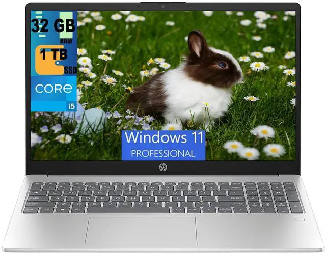 Main image of HP 15 Laptop, 15.6" FHD (1920 x 1080) Display, 11th Gen Intel Core i5-1135G7 4 cores Processor, Intel Iris Xe Graphics, 32GB DDR4  1TB PCIe SSD, Bluetooth, HDMI, Windows 11 Pro