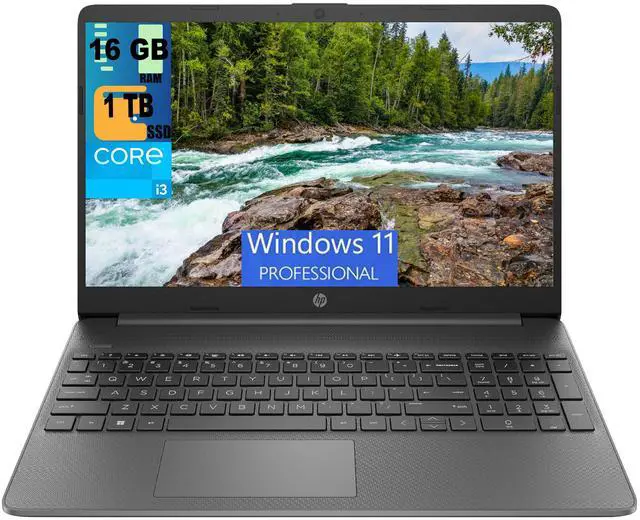 Main image of HP 15 Laptop, 15.6" FHD (1920 x 1080) Display, Intel Core i3-1215U 6 cores Processor, Intel UHD Graphics, 16GB DDR4  1TB PCIe SSD, Wi-Fi 6 + Bluetooth. 5.1, Windows 11 Pro