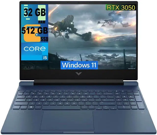 Main image of HP Victus 15 Gaming Laptop, 15.6" Full HD 144Hz Display, Intel Core i5-13420H 8-Cores Processor, GeForce RTX 3050 6GB GDDR6 Graphics, 32GB DDR4  512GB PCIe SSD, WIFI 6, Bluetooth 5.2, Windows 11