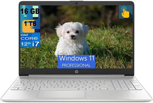 Main image of HP 15 Laptop, 15.6" FHD (1920 x 1080) Touchscreen, Intel Core i7-1255U 10-Core Processor, Intel Iris Xe Graphics, 16GB DDR4  1TB PCIe SSD, HD Camera, HDMI, Windows 11 Pro