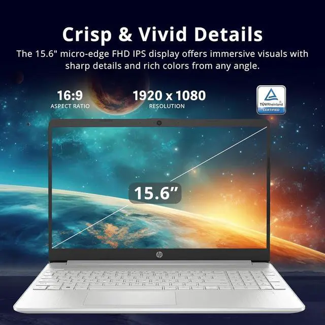 Alt view image 4 of 7 - HP 15 Laptop, 15.6" FHD (1920 x 1080) Touchscreen, Intel Core i7-1255U 10-Core Processor, Intel Iris Xe Graphics, 16GB DDR4  2TB PCIe SSD, HD Camera, HDMI, Windows 11