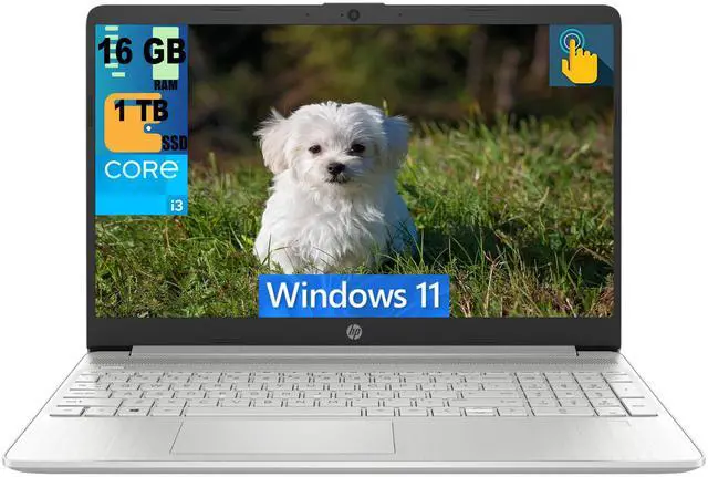 Main image of HP 15 Laptop, 15.6" HD Touchscreen, Intel Core i3-1215U 6-Core Processor, Intel UHD Graphics, 16GB DDR4  1TB PCIe SSD, WiFi, Bluetooth, HDMI, Windows 11