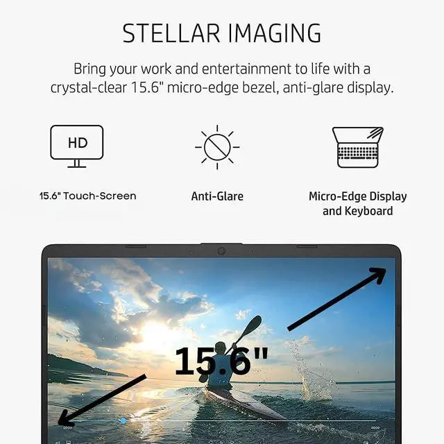 Alt view image 6 of 7 - HP 15 Laptop, 15.6" HD Touchscreen, Intel Core i3-1215U 6-Core Processor, Intel UHD Graphics, 32GB DDR4  512GB PCIe SSD, WiFi, Bluetooth, HDMI, Windows 11 Pro