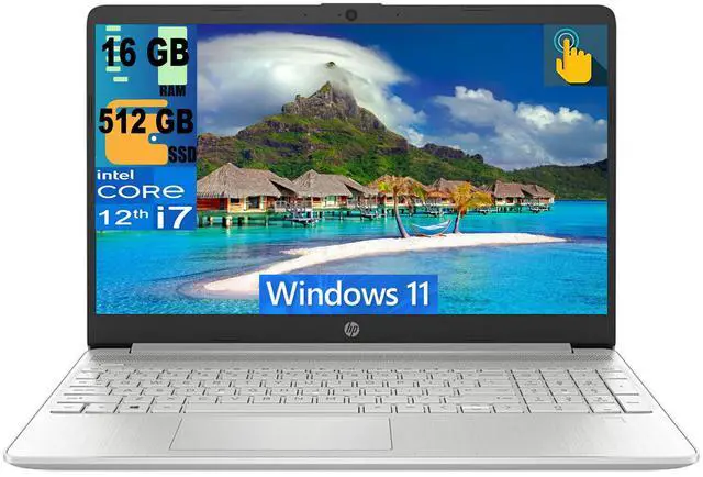 Main image of HP 15 Laptop, 15.6" Full HD Touchscreen, Intel Core i7-1255U 10-Cores processor, Intel Iris Xe Graphics, 16GB DDR4  512GB PCIe SSD, Wi-Fi 5 and Bluetooth, Windows 11
