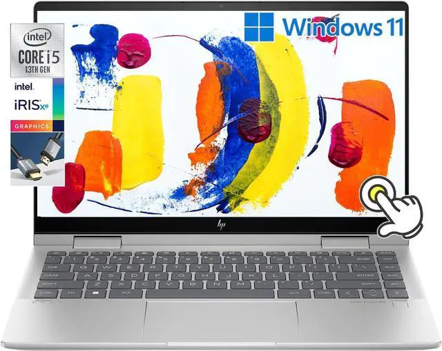 Alt view image 3 of 6 - HP Envy x360 2-in-1 14 Laptop, 14" FHD Touchscreen, Intel Core i5-1335U 10-Core Processor, Intel Iris Xe Graphics, 16GB DDR4  512GB PCIe SSD, Backlit Keyboard, Fingerprint Reader, Windows 11