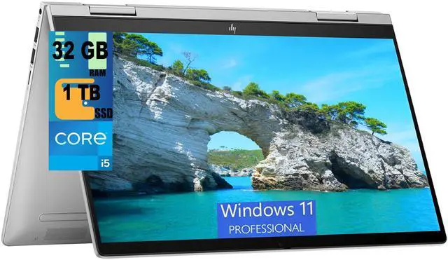 Main image of HP Envy x360 2-in-1 14 Laptop, 14" FHD Touchscreen, Intel Core i5-1335U 10-Core Processor, Intel Iris Xe Graphics, 32GB DDR4  1TB PCIe SSD, Backlit Keyboard, Fingerprint Reader, Windows 11 Pro