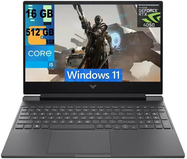 Main image of HP Victus 15 Gaming Laptop, 15.6" FHD 144Hz Display, Intel Core i5-13420H 8-core Processor, NVIDIA GeForce RTX 4050 6GB Graphic, 16GB DDR4  512GB PCIe SSD, Wi-Fi 6 Backlit Keyboard, Windows 11