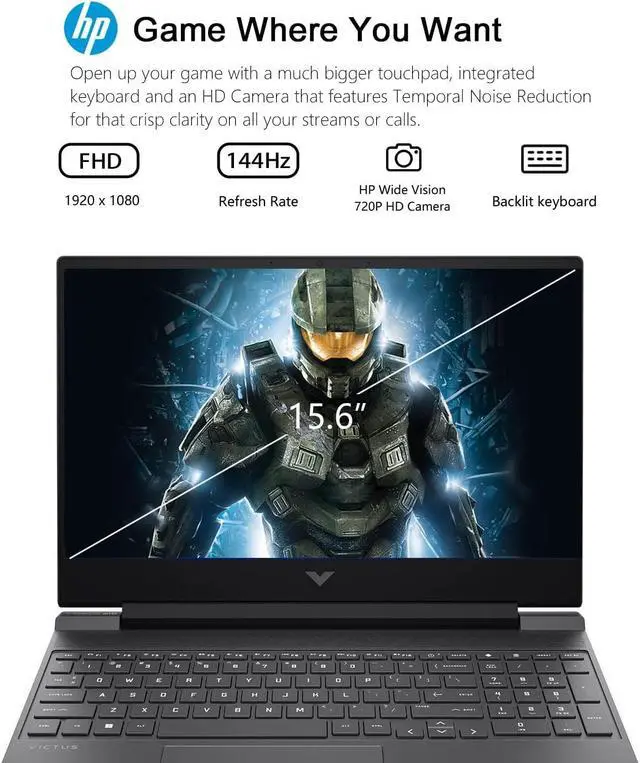Alt view image 4 of 6 - HP Victus 15 Gaming Laptop, 15.6" FHD 144Hz Display, Intel Core i5-13420H 8-core Processor, NVIDIA GeForce RTX 4050 6GB Graphic, 32GB DDR4  512GB PCIe SSD, Wi-Fi 6 Backlit Keyboard, Windows 11