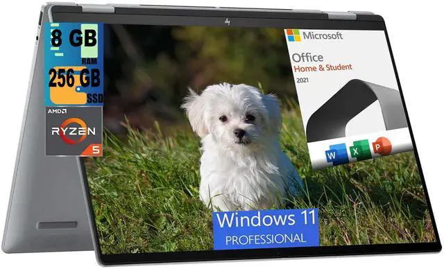 Main image of HP Envy x360 2-in-1 16 Laptop, 16" WUXGA Touchscreen, AMD Ryzen 5 8640HS 6-Core Processor, AMD Radeon Graphics, 8GB  DDR4  256GB  PCIe SSD, Backlit KB, Windows 11 Pro,Microsoft Office License