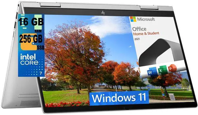 Main image of HP Envy x360 2-in-1 14 Laptop, 14" FHD Touchscreen, Intel Core 7 150U 10 Cores Processor, Intel Graphics, 16GB  DDR4  256GB  PCIe SSD, Backlit KB, Windows 11 Home,Microsoft Office License