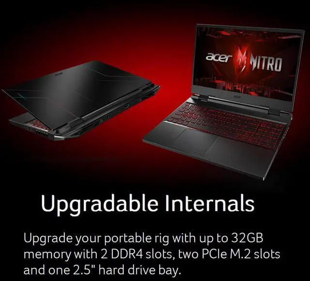 Alt view image 2 of 4 - Acer Nitro 5 15 Gaming Laptop, 15.6" FHD 144Hz Display, Intel Core i5-12500H 12 cores Processor, RTX 3050 Ti 4GB GDDR6, 64GB DDR4  1TB PCIe SSD, Backlit KB, Windows 11,Microsoft Office License