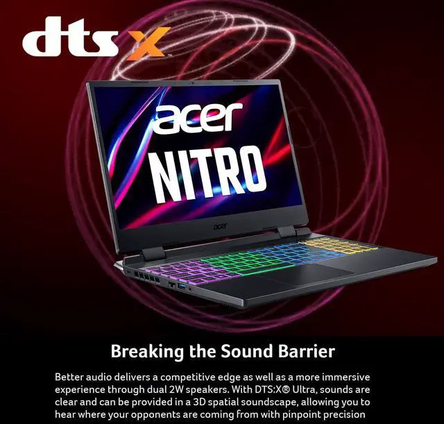 Alt view image 3 of 6 - Acer Nitro 5 15 Gaming Laptop, 15.6" FHD 144Hz, Intel Core i7-12700H 14 Cores, NVIDIA GeForce RTX 3060 6GB Graphics, 64GB DDR4  1TB PCIe SSD, RGB Keyboard, Windows 11,Microsoft Office License