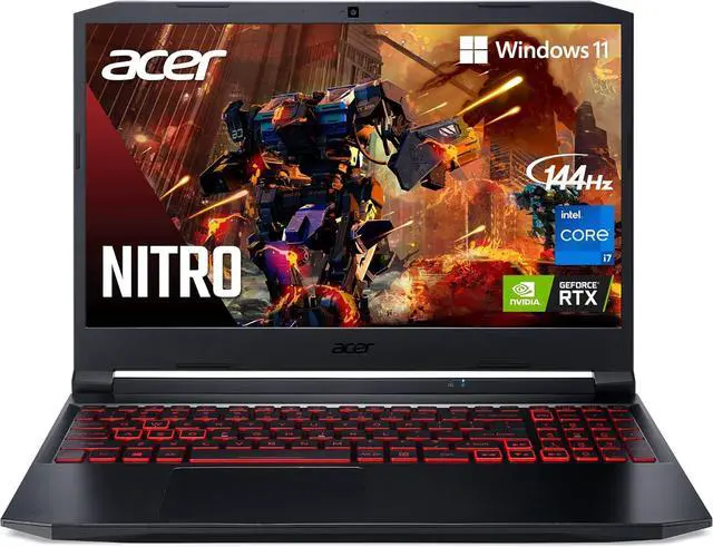 Alt view image 2 of 6 - Acer Nitro 5 15 Gaming Laptop, 15.6" FHD 144Hz Display, Intel Core i7-11800H 8 cores, RTX 3050 Ti 4GB GDDR6, 64GB DDR4  2TB PCIe SSD, Wi-Fi 6 Backlit KB, Windows 11 Pro,Microsoft Office License