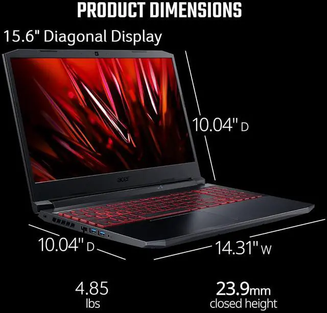 Alt view image 4 of 6 - Acer Nitro 5 15 Gaming Laptop, 15.6" FHD 144Hz Display, Intel Core i7-11800H 8 cores, RTX 3050 Ti 4GB GDDR6, 64GB DDR4  2TB PCIe SSD, Wi-Fi 6 Backlit KB, Windows 11 Pro,Microsoft Office License