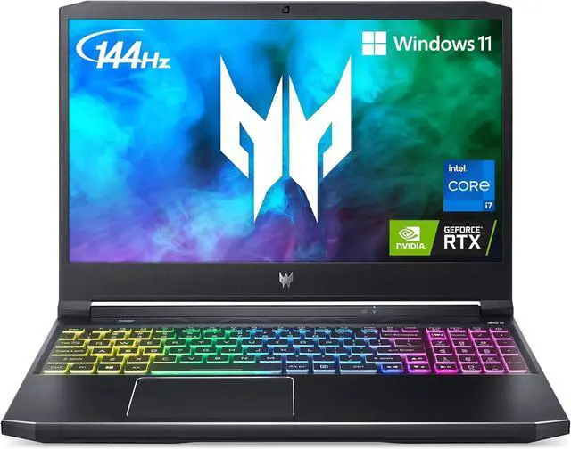 Alt view image 2 of 6 - Acer Predator Helios 300 15 Gaming Laptop, 15.6" Full HD Display, Intel i7-11800H 8 core Processor, RTX 3060 6GB, 16GB DDR4  512GB PCIe SSD, RGB Backlit, Windows 11,Microsoft Office License