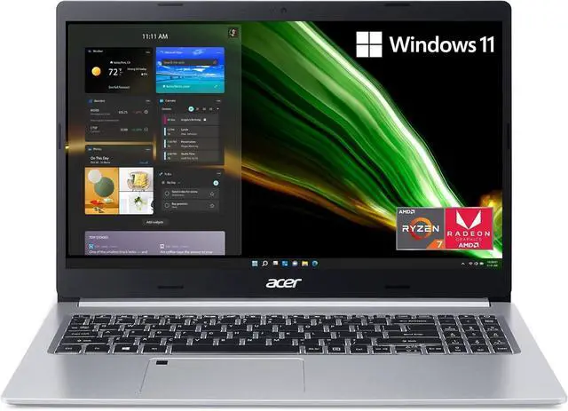 Alt view image 2 of 6 - Acer Aspire 5 15 Slim Laptop, 15.6" FHDDisplay, AMD Ryzen 7 3700U Quad-Core Processor, AMD Radeon Graphics, 40GB DDR4  512GB PCIe SSD, Backlit KB Fingerprint, Windows 11,Microsoft Office License