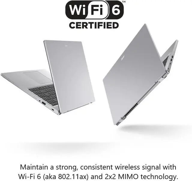 Alt view image 5 of 5 - Acer Aspire 3 15 Slim Laptop, 15.6" Full HD Display, AMD Ryzen 3 7320U 4 Core Processor, AMD Radeon Graphics, 8GB DDR4  1TB PCIe SSD, Wi-Fi 6, Windows 11 Pro,Microsoft Office License