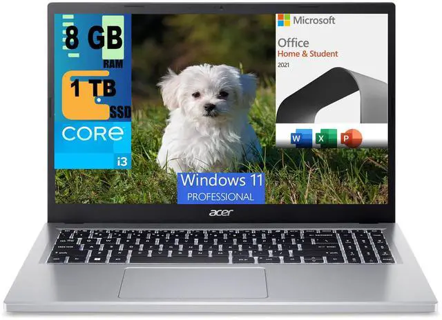 Main image of Acer Aspire Go 15 Slim Laptop, 15.6" Full HD Display, Intel Core i3-N305 8 Cores Processor, Intel UHD Graphics, 8GB DDR4  1TB PCIe SSD, Bluetooth 5.1, Windows 11 Home,Microsoft Office License