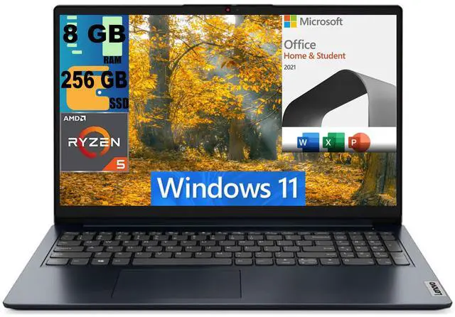 Main image of Lenovo Ideapad 1 15 Laptop, 15.6" FHD Touchscreen, AMD Ryzen 5 7520U Quad Core Processor, AMD Radeon Graphics, 8GB  DDR4  256GB  PCIe SSD, WiFi 6, Windows 11 Home,Microsoft Office License