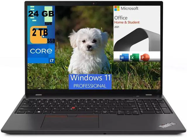 Main image of Lenovo ThinkPad T16 Business Laptop, 16" FHD+ Display, Intel 10 Cores i7-1355U Processor, Intel Iris Xe Graphics, 24GB DDR4  2TB PCIe SSD, Webcam, Wi-Fi 6E, Windows 11 Pro,Microsoft Office License