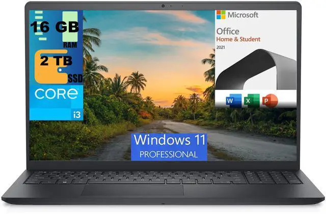 Main image of Dell Inspiron 15 3511 Business Laptop, 15.6" Full HD Display, Intel Core i3-1115G4 2 cores Processor, Intel UHD Graphics, 16GB DDR4  2TB PCIe SSD, Wi-Fi, Windows 11 Pro