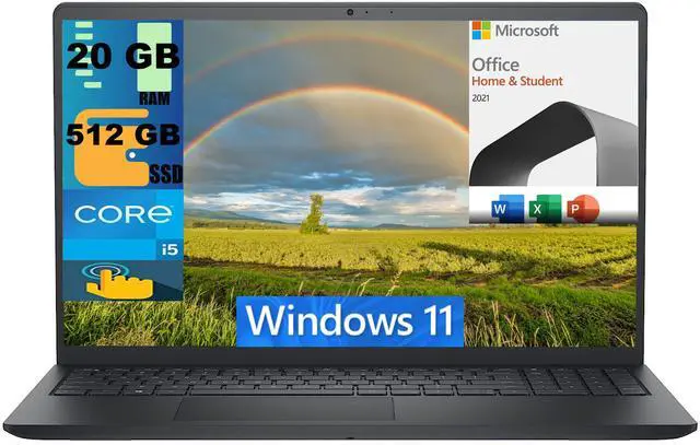 Main image of DELL Inspiron 3520 15 Business Laptop, 15.6'' FHD Touchscreen, Intel Core i5-1155G7 4 Cores Processor, Intel UHD Graphics, 20GB DDR4  512GB PCIe SSD, Wi-Fi, Windows 11,Microsoft Office License