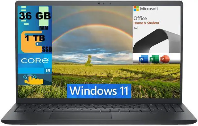 Main image of Dell Inspiron 3511 15 Laptop, 15.6" FHD Touchscreen, Intel Core i5-1135G7 Quad-Core Processor, Intel Iris Xe Graphics, 36GB DDR4  1TB PCIe SSD, Webcam, Windows 11,Microsoft Office License