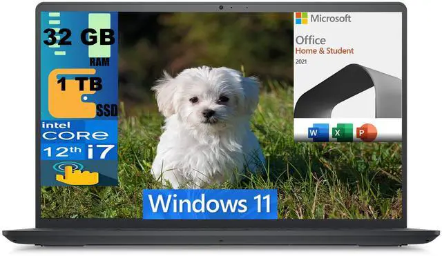 Main image of Dell Inspiron 3520 15 Laptop, 15.6" FHD Touchscreen, Intel Core i7-1255U 10 Cores Processor, Intel Iris Xe Graphics, 32GB DDR4  1TB PCIe SSD, Webcam, Wi-Fi 6, Windows 11,Microsoft Office License