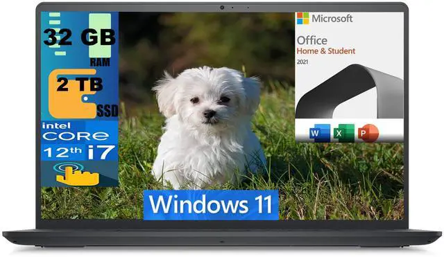 Main image of Dell Inspiron 3520 15 Laptop, 15.6" FHD Touchscreen, Intel Core i7-1255U 10 Cores Processor, Intel Iris Xe Graphics, 32GB DDR4  2TB PCIe SSD, Webcam, Wi-Fi 6, Windows 11,Microsoft Office License