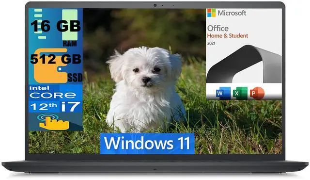 Main image of Dell Inspiron 3520 15 Laptop, 15.6" FHD Touchscreen, Intel Core i7-1255U 10 Cores Processor, Intel Iris Xe Graphics, 16GB DDR4  512GB PCIe SSD, Webcam, Wi-Fi 6, Windows 11,Microsoft Office License
