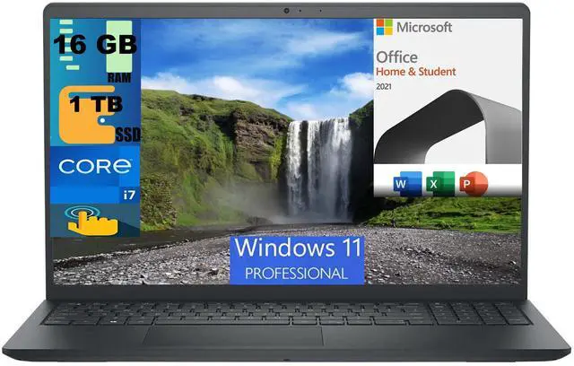Main image of Dell Inspiron 3530 15 Laptop, 15.6" FHD Touchscreen, Intel Core i7-1355U 10 Cores Processor, Intel Iris Xe Graphics, 16GB DDR4  1TB PCIe SSD, Webcam, Wi-Fi 6, Windows 11 Pro,Microsoft Office License