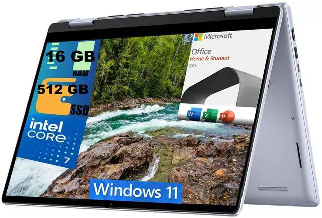 Main image of DELL Inspiron 14 7440 2-in-1 Laptop, 14" FHD+ Touchscreen, Intel Core 7 150U 10-core Processor, Intel Graphics, 16GB DDR4  512GB PCIe SSD, Wi-Fi + Bluetooth, Windows 11,Microsoft Office License