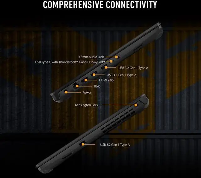 Alt view image 6 of 6 - ASUS TUF Gaming F15 Gaming Laptop, 15.6" 144Hz FHD Display, Intel Core i5-11400H 6 cores Processor, RTX 2050 4GB GDDR6, 32GB DDR4  4TB PCIe SSD, Wi-Fi 6, Windows 11 Pro,Microsoft Office License