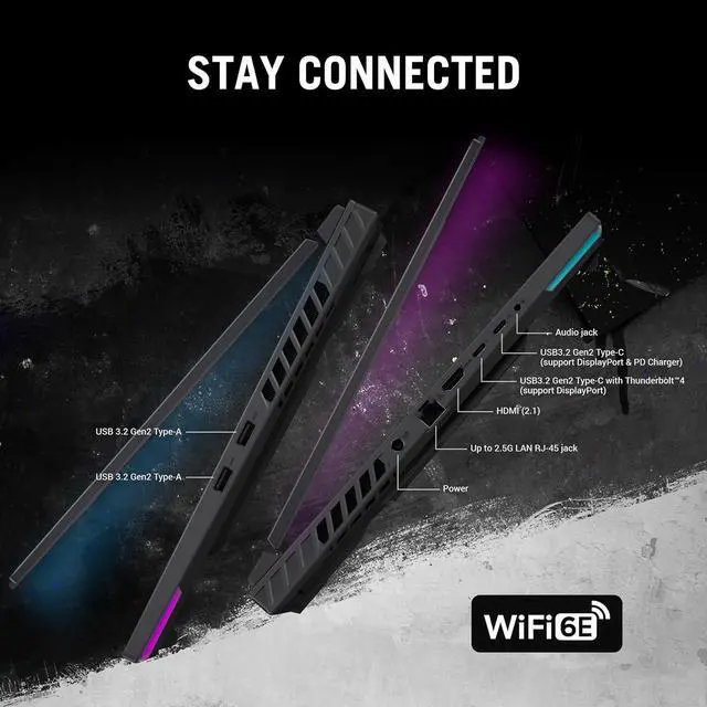 Alt view image 3 of 6 - ASUS ROG Strix G16 Gaming Laptop, 16.0" QXGA 240Hz, Intel Core i9-14900HX 24-Cores Processor, RTX 4060 8GB GDDR6, 16GB DDR5  1TB PCIe SSD, Wi-Fi 6E, Windows 11,Microsoft Office License