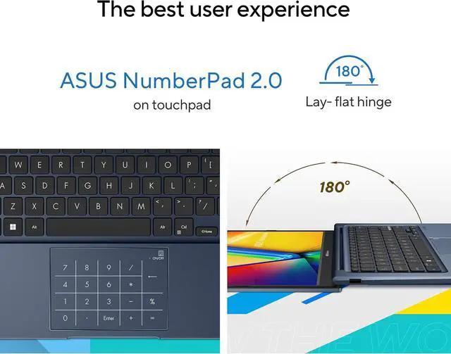 Alt view image 4 of 6 - ASUS Vivobook 14 Laptop, 14" FHD (1920 x 1080) Display, Intel Core i5-1235U 6 Cores Processor, Iris Xe Graphics, 16GB DDR4  512GB PCIe SSD, Webcam, Windows 11 Pro,Microsoft Office License