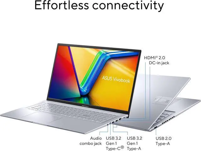 Alt view image 6 of 6 - ASUS Vivobook 17X Laptop, 17.3" FHD Display, Intel Core i9-13900H 14 cores Processor, Intel Iris Xe graphics, 32GB DDR4  512GB PCIe SSD, Wi-Fi 6E, Windows 11 Pro,Microsoft Office License