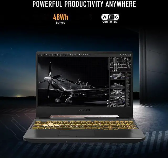 Alt view image 5 of 6 - ASUS TUF Gaming A15 Gaming Laptop, 15.6" FHD 144Hz Display, AMD Ryzen 5 7535HS 6 Cores processor, RTX 3050 4GB, 64GB DDR5  2TB PCIe SSD, Backlit KB, Windows 11 Pro,Microsoft Office License
