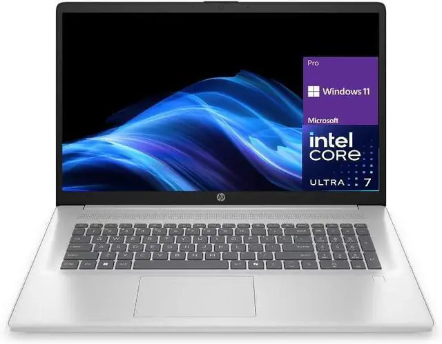 Alt view image 2 of 6 - HP 17 Laptop, 17.3" HD+ Touchscreen, Intel Ultra 7-255U 12-Cores Processor, Intel Graphics, 32GB DDR4 2TB PCIe SSD, Backlit Keyboard, Windows 11 Pro