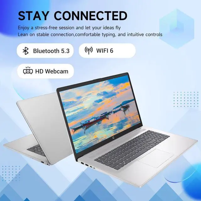 Alt view image 4 of 6 - HP 17 Laptop, 17.3" HD+ (1600 x 900) Display, Intel Core i3-N305 8 Cores Processor, Intel UHD Graphics, 16GB DDR4  512GB PCIe SSD, Wi-Fi 6 and Bluetooth, Windows 11