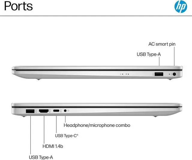 Alt view image 5 of 6 - HP 17 Laptop, 17.3" FHD (1920 x 1080) Display, AMD Ryzen 5 7430U 6 cores Processor, AMD Radeon Graphics, 32GB DDR4  512GB PCIe SSD, HD Webcam, Wi-Fi 6, Windows 11 ,Office 2024 License