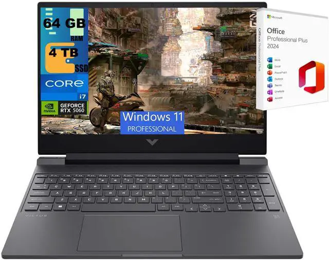 Main image of HP Victus 15 Laptop, 15.6" FHD 144Hz, Intel Core i7-13620H 10 cores Processor, NVIDIA GeForce RTX 5060 8 GB GDDR7, 64GB DDR5  4TB PCIe SSD, RGB Backlit Keyboard, Windows 11 Pro ,Office 2024 License