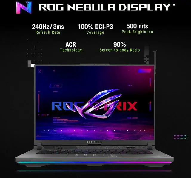 Alt view image 3 of 6 - ASUS ROG Strix G16 Gaming Laptop, 16" Quad HD 2.5K 240Hz, AMD Ryzen 9 9955HX 16 Cores Processor, NVIDIA GeForce RTX 5070 Ti 12 GB, 64GB DDR5  4TB PCIe SSD, Windows 11 ,Office 2024 License