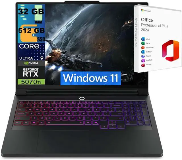 Main image of Lenovo Legion Pro 7i 16 Gaming Laptop, 16" 2.5K WQXGA OLED Display, Intel Core Ultra 9 275HX 24 Cores Processor, RTX 5070 Ti 12 GB, 32GB DDR5  512GB PCIe SSD,Windows 11 ,Office 2024 License