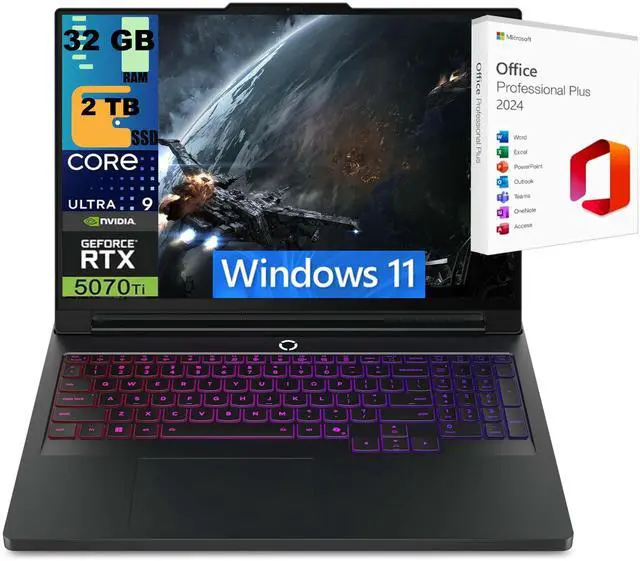 Main image of Lenovo Legion Pro 7i 16 Gaming Laptop, 16" 2.5K WQXGA OLED Display, Intel Core Ultra 9 275HX 24 Cores Processor, RTX 5070 Ti 12 GB, 32GB DDR5  2TB PCIe SSD,Windows 11 ,Office 2024 License