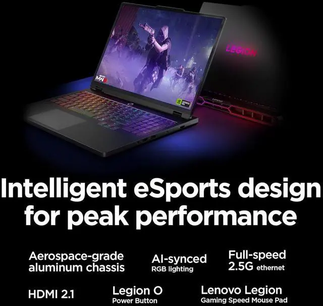 Alt view image 5 of 6 - Lenovo Legion Pro 7i 16 Gaming Laptop, 16" 2.5K WQXGA OLED Display, Intel Core Ultra 9 275HX 24 Cores Processor, RTX 5070 Ti 12 GB, 64GB DDR5  4TB PCIe SSD,Windows 11 Pro ,Office 2024 License