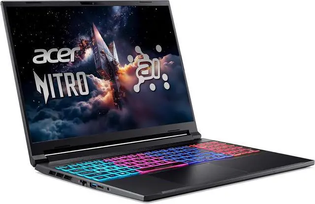 Alt view image 2 of 5 - Acer Nitro 16 Gaming Laptop, 16" WUXGA 180Hz Display, AMD Ryzen 7 260 Octa-Core Processor, NVIDIA GeForce RTX 5060 8 GB GDDR7, 32GB DDR5 512GB PCIe SSD, Wi-Fi 6, Windows 11 ,Office 2024 License