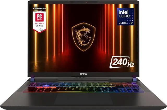 Alt view image 2 of 6 - MSI Vector 16 Gaming Laptop, 16" 240Hz QHD+, Intel Ultra 9- 275HX 24-Cores Processor, NVIDIA GeForce RTX 5070 Ti 12GB GDDR7, 32GB DDR5  512GB PCIe SSD, Wi-Fi 7, Windows 11 ,Office 2024 License