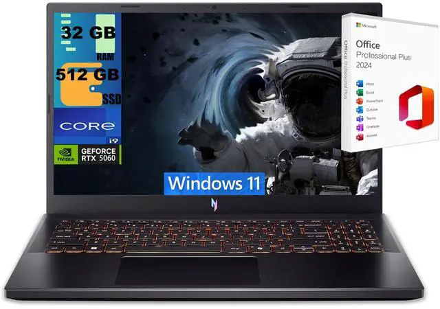 Main image of Acer Nitro V 15 Gaming Laptop, 15.6" FHD 165Hz, Intel Core i9-13900H 14-Cores Processor, NVIDIA GeForce RTX 5060 8 GB GDDR7, 32GB DDR5  512GB PCIe SSD, Wi-Fi 6, Windows 11 ,Office 2024 License